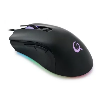 QPAD Souris de gaming  DX120 filaire optique &eacute;clair&eacute; noir, RVB 