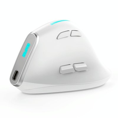YONIS Souris Ergonomique Sans Fil 9 Boutons Avec Prise Verticale Et Lumi&egrave;res Rgb Blanc 