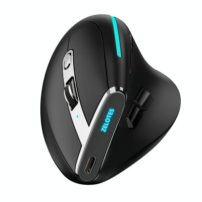 YONIS Souris Ergonomique Sans Fil 9 Boutons Avec Prise Verticale Et Lumi&egrave;res RGB Noir 