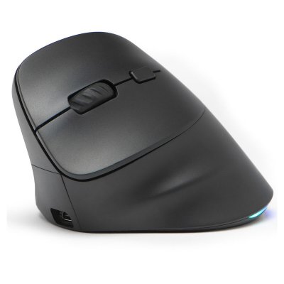 BLUESTORK Souris ergonomique sans fil -  - ERGO LUMI - 6 boutons - R&eacute;tro&eacute;clair&eacute;e - Noir 