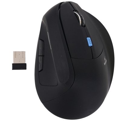 BLUESTORK Souris Ergonomique Sans Fil -  - ERGO - Rechargeable - PC/MAC - Noir&touch blue
