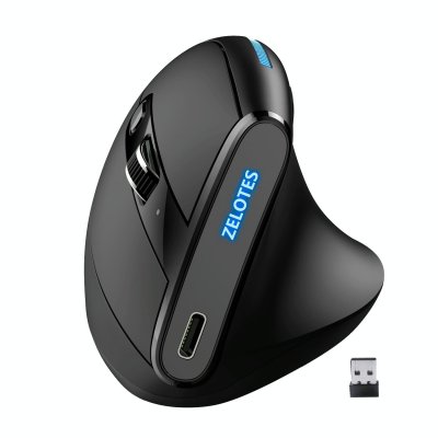 YONIS Souris Ergonomique Sans Fil Rechargeable Avec Effets Lumineux Et Dpi Ajustable 