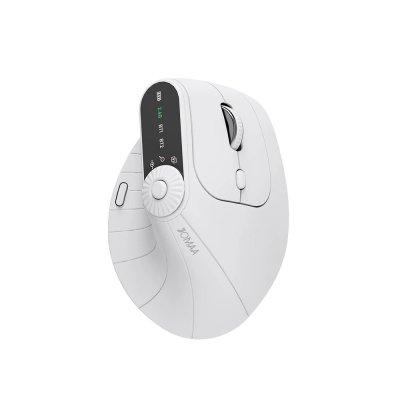 GENERIQUE Souris ergonomique verticale JOMAA - Confort, pr&eacute;cision et double connexion - Blanc