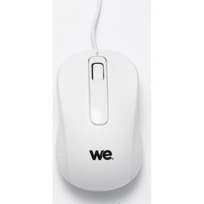 WE Souris filaire  blanche finition m&eacute;tallique Blanc 