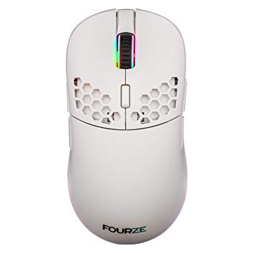 FOURZE Souris gamer noire sans fil RGB  GM900 - 16000 dpi - Ambidextre - Boutons interchangeables 