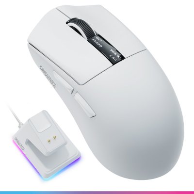ONIVERSE Souris gaming sans fil  Vanguard Blanc + Dock + &eacute;cran LED