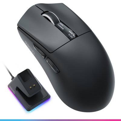 ONIVERSE Souris gaming sans fil  Vanguard Noir + Dock + &eacute;cran LED