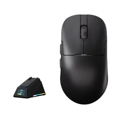 YONIS Souris Gaming Sans Fil Ultra-l&eacute;g&egrave;re Avec Chargeur Et &Eacute;cran Rgb 42k Dpi Noir 