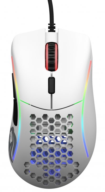 GLORIOUS PC GAMING RACE Souris  Model D GLO-MS-DM-MW Avec Fil USB 12000DPI 6 Boutons Blanc Mat 