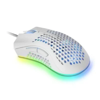 MARS GAMING Souris  MMEXW Avec Fil Optique 32000DPI 7 Boutons Blanc 