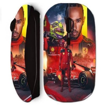 MANIACASE Souris noir sans fil , Lewis Hamilton Scuderia Ferrari F1 officiel 