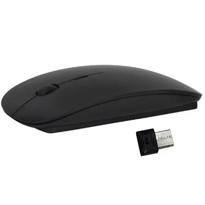 YONIS Souris Optique Laser Ultra-Mince Sans Fil 2.4 Ghz Avec Mini R&eacute;cepteur USB Noir -  