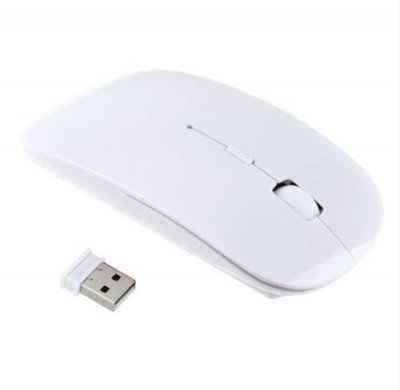 GENERIQUE Souris pour PC KUBB Sans Fil Ultra Plate USB Universelle Capteur Optique 3 Boutons (BLANC)