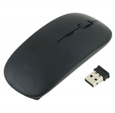 GENERIQUE Souris pour PC KUBB Sans Fil Ultra Plate USB Universelle Capteur Optique 3 Boutons (NOIR)