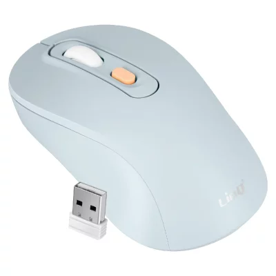 LINQ Souris Sans Fil Bluetooth ou WiFi 2.4Ghz Pr&eacute;cision et Confort  Bleu P&acirc;le 