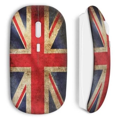 MANIACASE Souris Sans Fil Drapeau Anglais Vintage ()