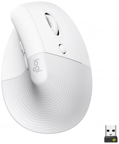 LOGITECH Souris sans fil  Lift Ergonomique Silencieuse Blanche 
