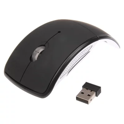 WEWOO Souris sans fil noir Sans 2.4GHz 800-1200-1600dpi Snap-in &eacute;metteur-r&eacute;cepteur pliage sans optique /