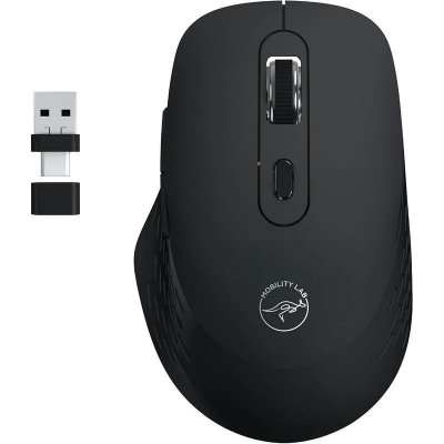 MOBILITY LAB Souris Sans Fil Omega Bluetooth Et R&eacute;cepteur 2,4ghz Noir Clics Silencieux Pr&eacute;cision R&eacute;glable