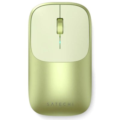SATECHI Souris sans fil Slim EX Double Connexion Bluetooth 2.4 GHz Rechargeable Vert