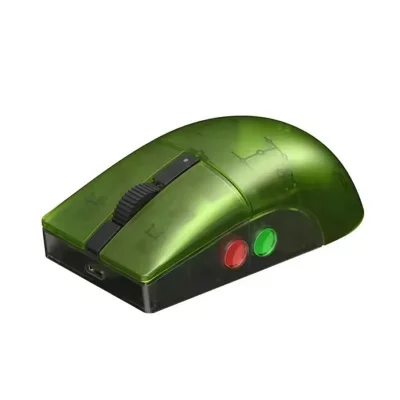 YONIS Souris Sans Fil Verte Translucide Avec Base De Charge Et Boutons Personnalis&eacute;s 