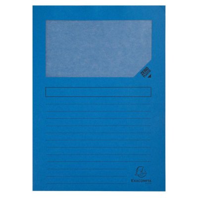 EXACOMPTA Sous-dossier Forever Fen&ecirc;tre transparente Blue marine A4 100 Pi&egrave;ces