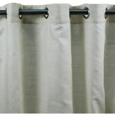 SOYANCE - Rideau en coton et effet soie &agrave; oeillets &eacute;cru 130x250