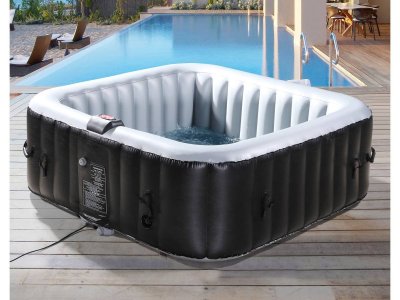 HABITAT ET JARDIN Spa gonflable nice en pvc - 6 places - gris/noir