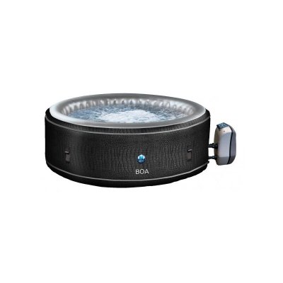 NETSPA Spa gonflable rond 5/6 places &agrave; imprim&eacute;s Boa noir 196x71cm 