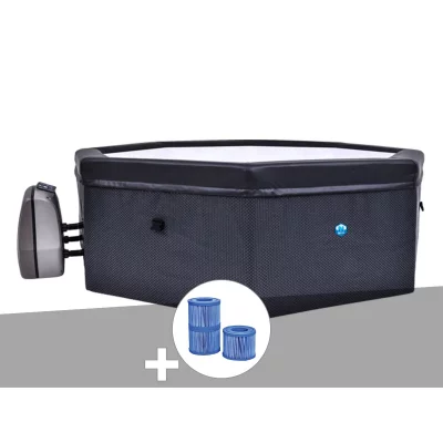 NETSPA Spa portable  semi-rigide Octopus octogonal Bulles 4-6 places + 3 cartouches de filtration
