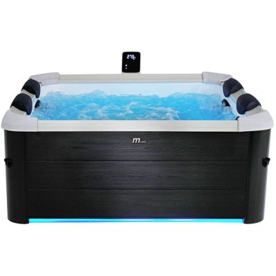SWEEEK Spa rigide 6 personnes gris, 4 coussins, b&acirc;che incluse l 