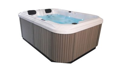 ALPINA Spa rigide gris et blanc marbr&eacute; jets et leds costa (3 places dont 2 allong&eacute;es)