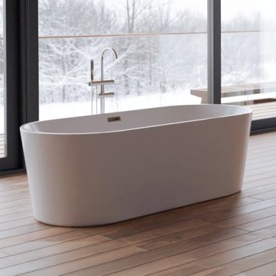 Spalina - Baignoire &icirc;lot ovale jade L.170 x l.80 cm, by Blanc
