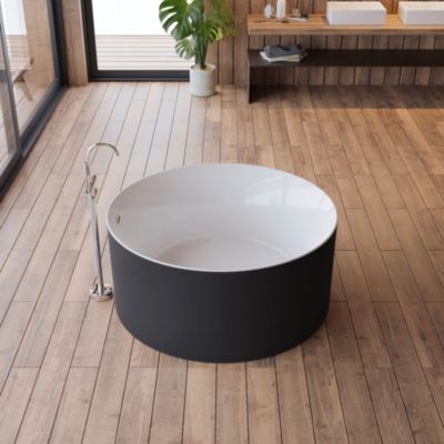 Spalina - Baignoire &icirc;lot ronde loom 2.0 Noire Mate 130x130, by Noir