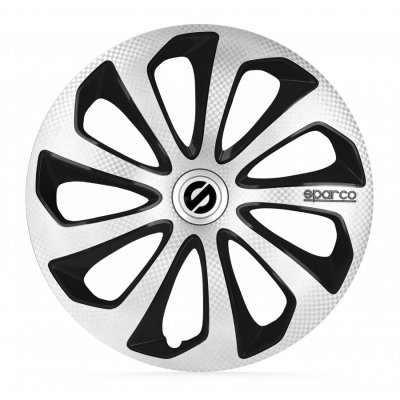 SPARCO  Enjoliveurs Sicilia 16 pouces ABS argent / noir lot de 4