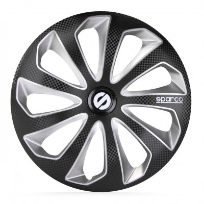 SPARCO  Jeu d'enjoliveurs Sicilia 14-inch Noir/Argent/carbon&eacute;