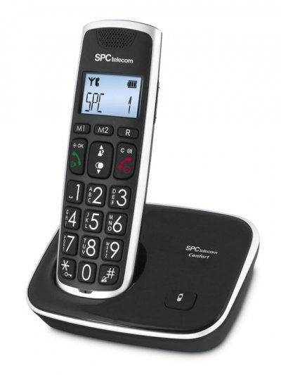 SPC  7608n t&eacute;l&eacute;phone dect grandes touches ag20 id lcd eco noir