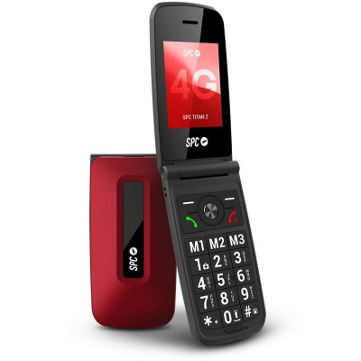 SPC  TITAN 2 - T&eacute;l&eacute;phone portable pour personnes &acirc;g&eacute;es avec touches XL 4G Vol. 105dB Rouge