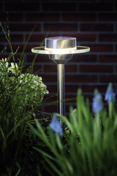 PAULMANN Special borne solaire Ufo IP44 LED 1x0.2W acier/clair acier/verre