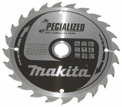 MAKITA Sp&eacute;cialis&eacute;e lame de scie circulaire165x20x24Z - 