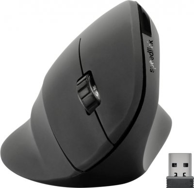 SPEEDLINK  PIAVO Souris Verticale Ergonomique &ndash; sans Fil, Forme Ergonomique, Verticale, Noire