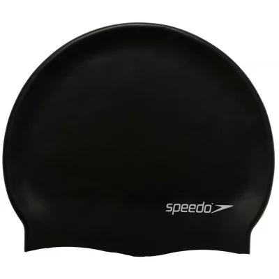SPEEDO  Bonnet Plain Flat Adulte Unisexe, Noir, Taille Unique