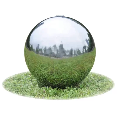 VIDAXL Sph&egrave;re de fontaine de jardin avec LED Acier inoxydable 40 cm