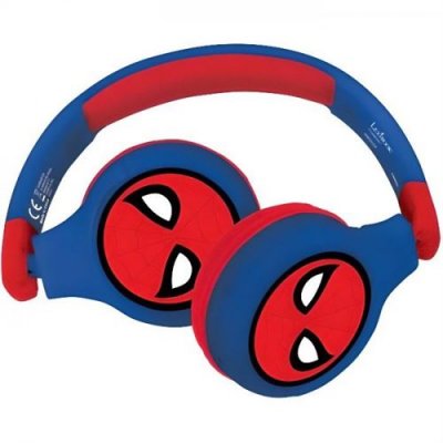LEXIBOOK SPIDERMAN Casque 2 en 1 Bluetooth Filaire confortable et pliable pour enfants avec limit