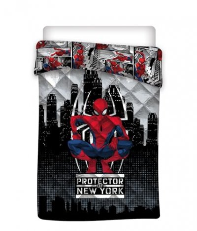 AYMAX Spiderman - Couette imprim&eacute;e Enfant Marvel - Couverture 140x200 cm