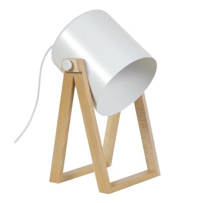 TOSEL SPIELBERG - Lampe de bureau articul&eacute; bois naturel et blanc