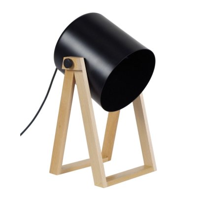 TOSEL SPIELBERG - Lampe de bureau articul&eacute; bois naturel et noir
