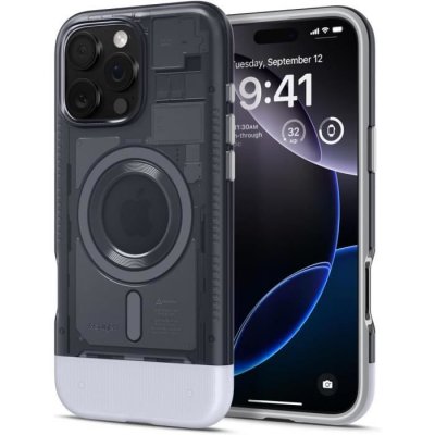 SPIGEN  Coque pour iPhone 16 Pro Max, Classic C1 MagFit, [Version R&eacute;tro] 6,9 Pouces - Graphite