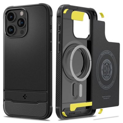 SPIGEN  Coque Rugged Armor MagSafe iPhone 15 Pro Max - Noir