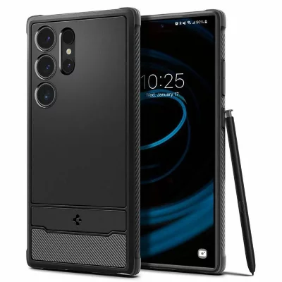 SPIGEN  Coque Rugged Armor Samsung Galaxy S24 Ultra - Matte Black